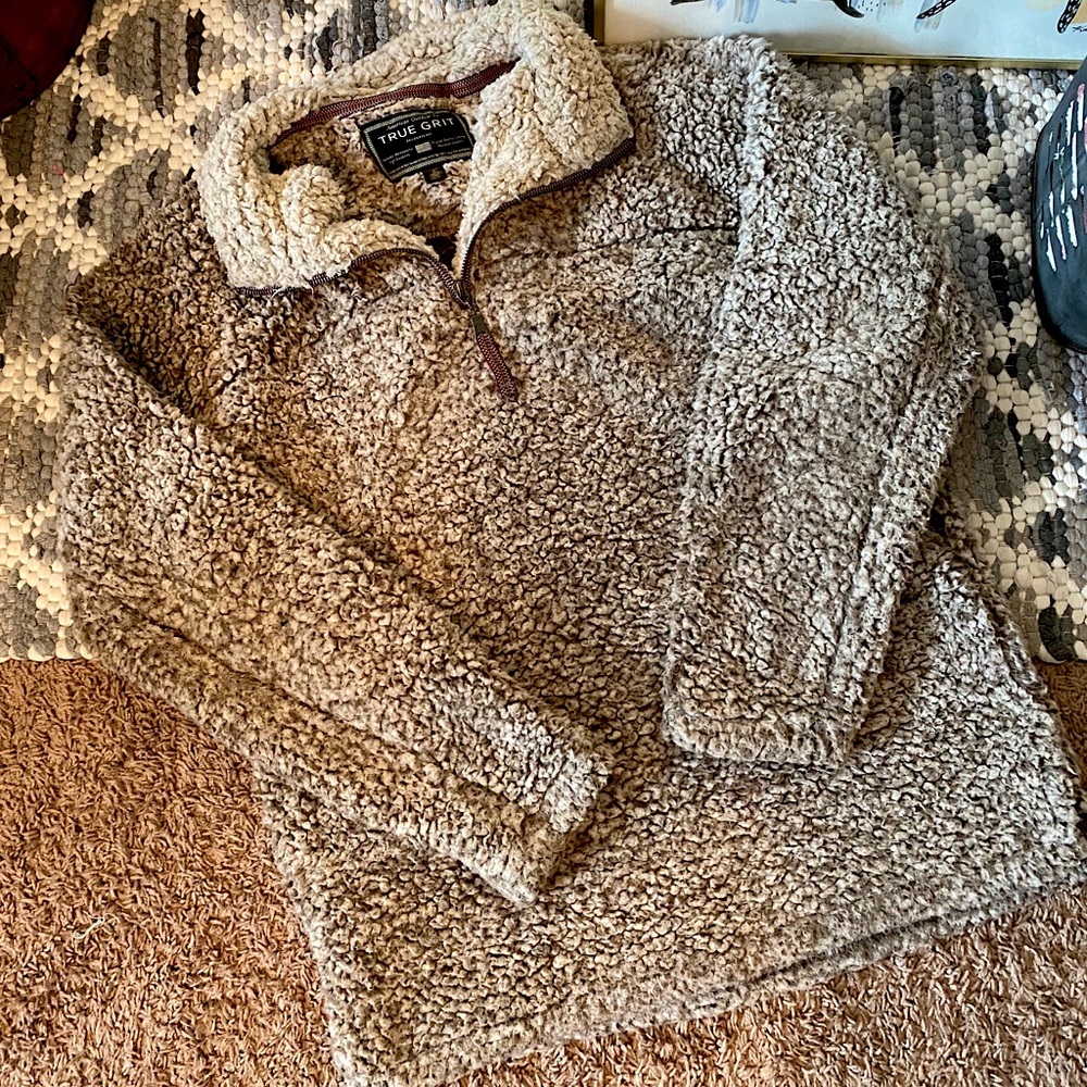 True Grit Quarter Zip Sherpa Pullover Jacket
